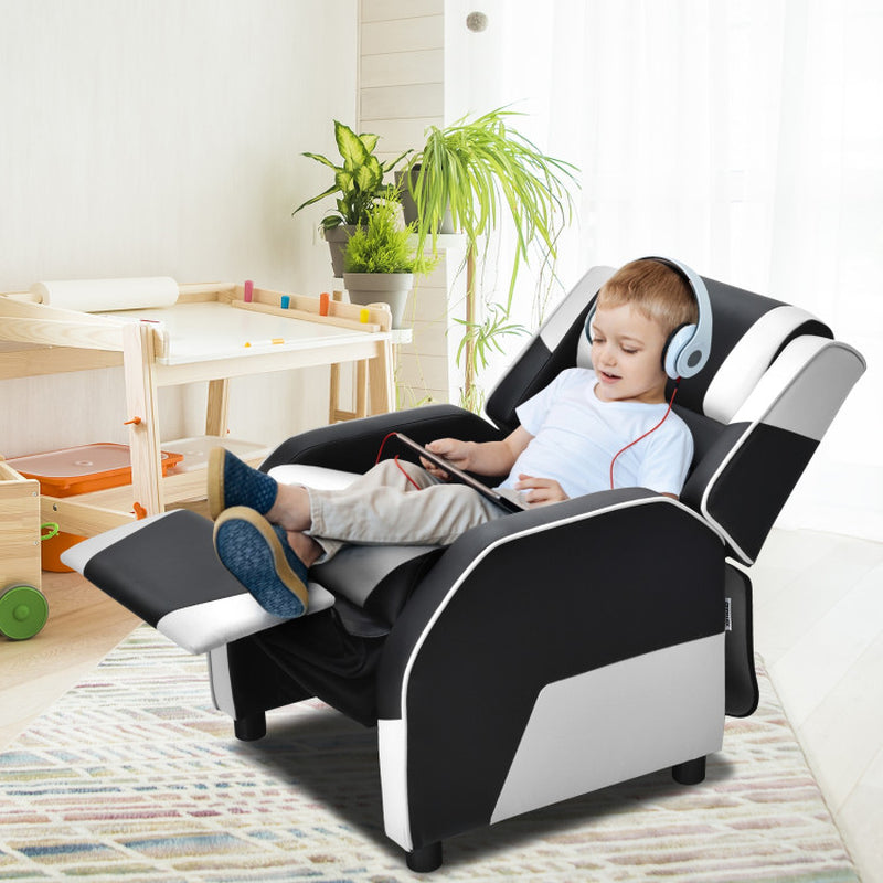 Kids Gaming Recliner with Headrest and Footrest