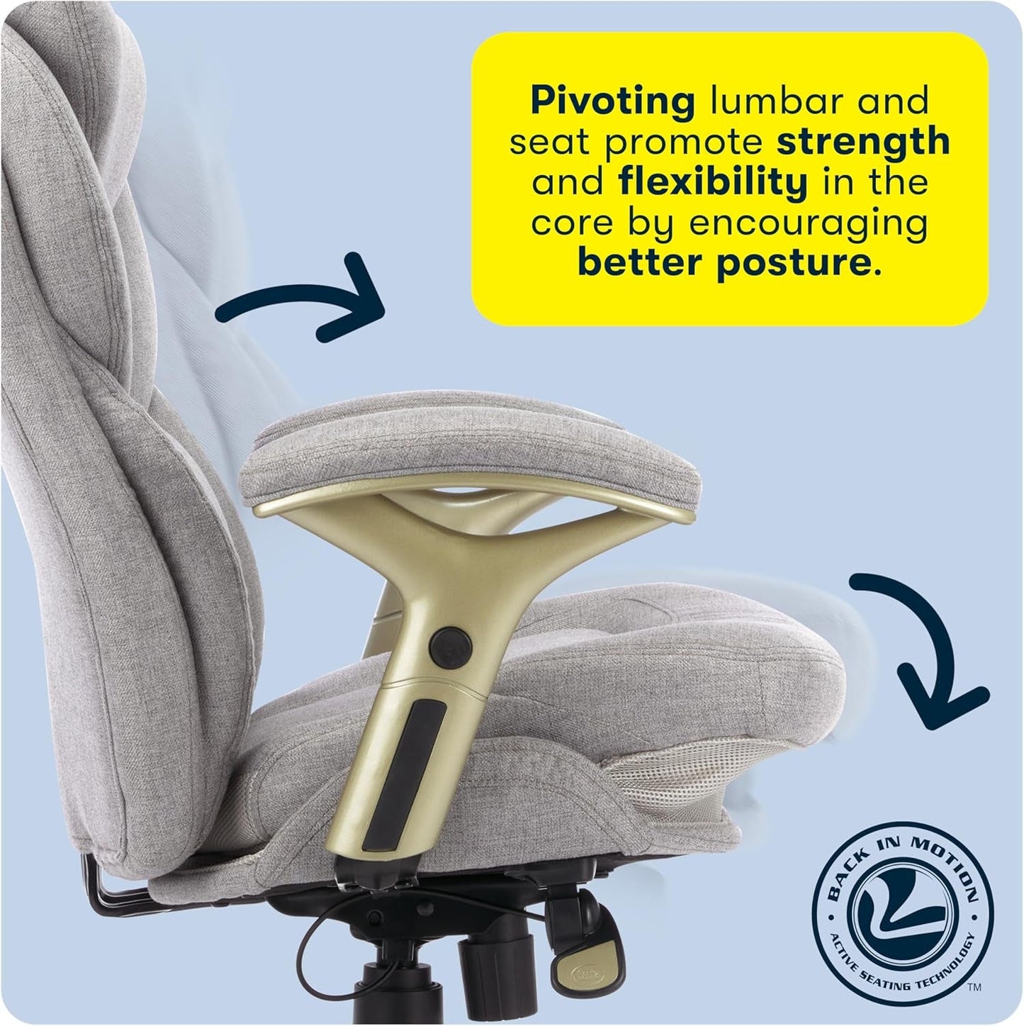 Ergonomic Executive Office Chair Motion Technology Adjustable Mid Back