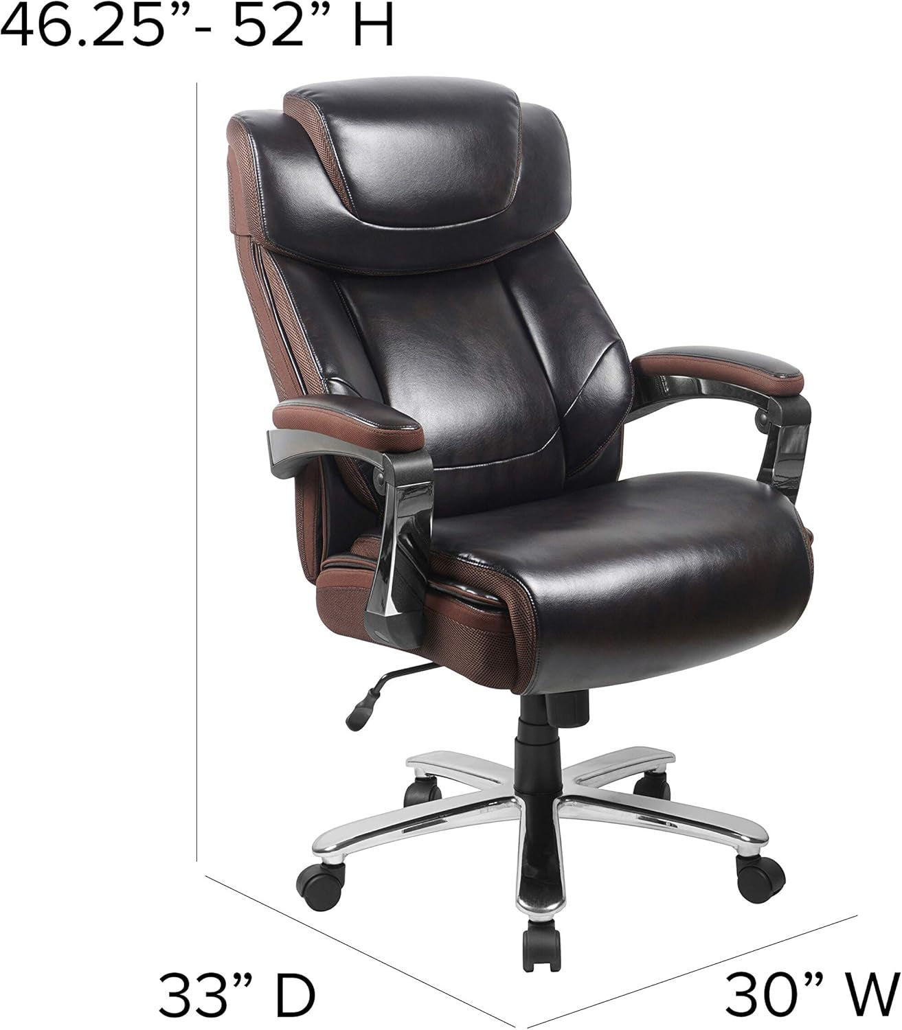 Hercules Series High-Back Swivel Leathersoft Office Chair, Ergonomic