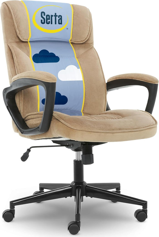 Serta Hannah Executive Home Office Desk Chair, Ergonomic Mid-Back with