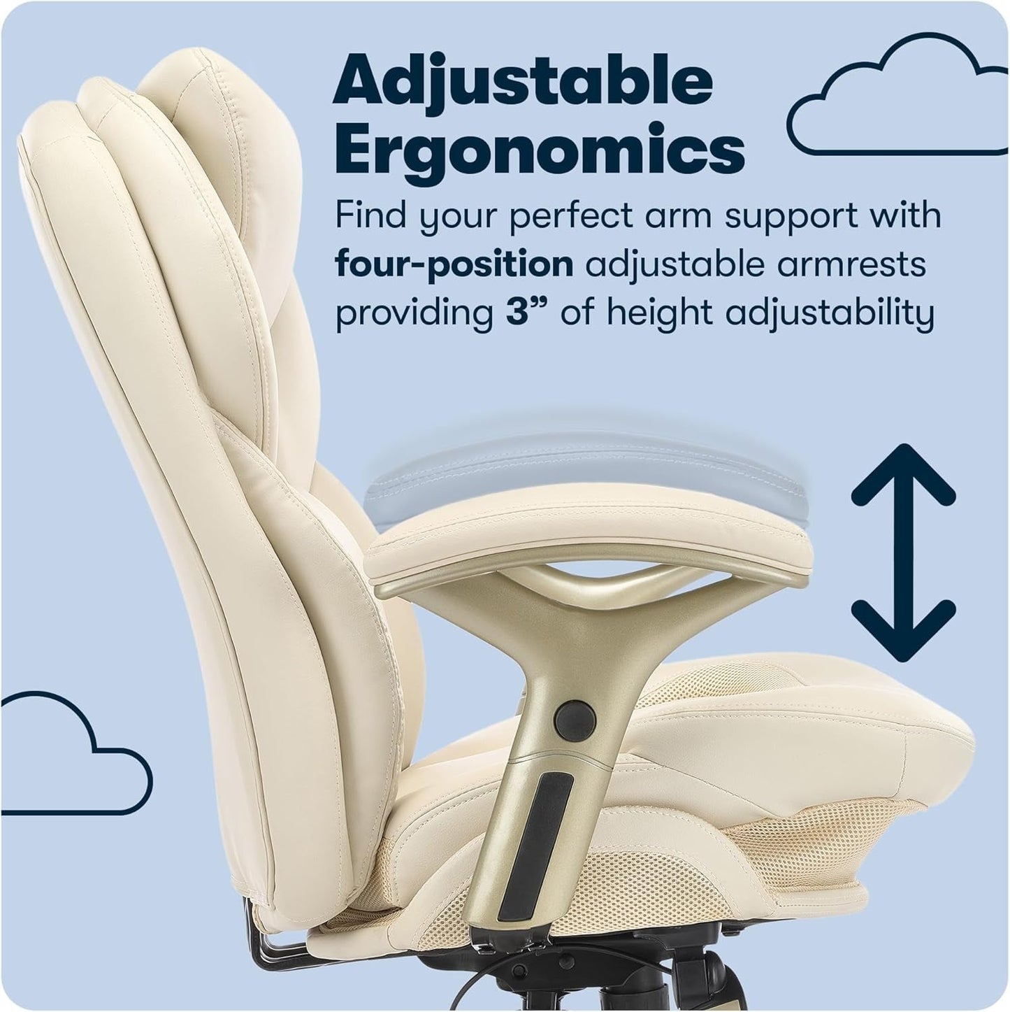 Serta Ergonomic Executive Office Chair Motion Technology Adjustable Mid Back