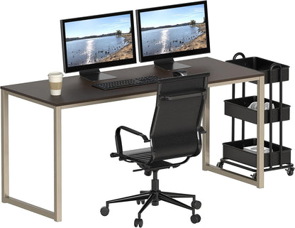 Home Office 55-Inch Computer Desk, 24" Deep, Espresso