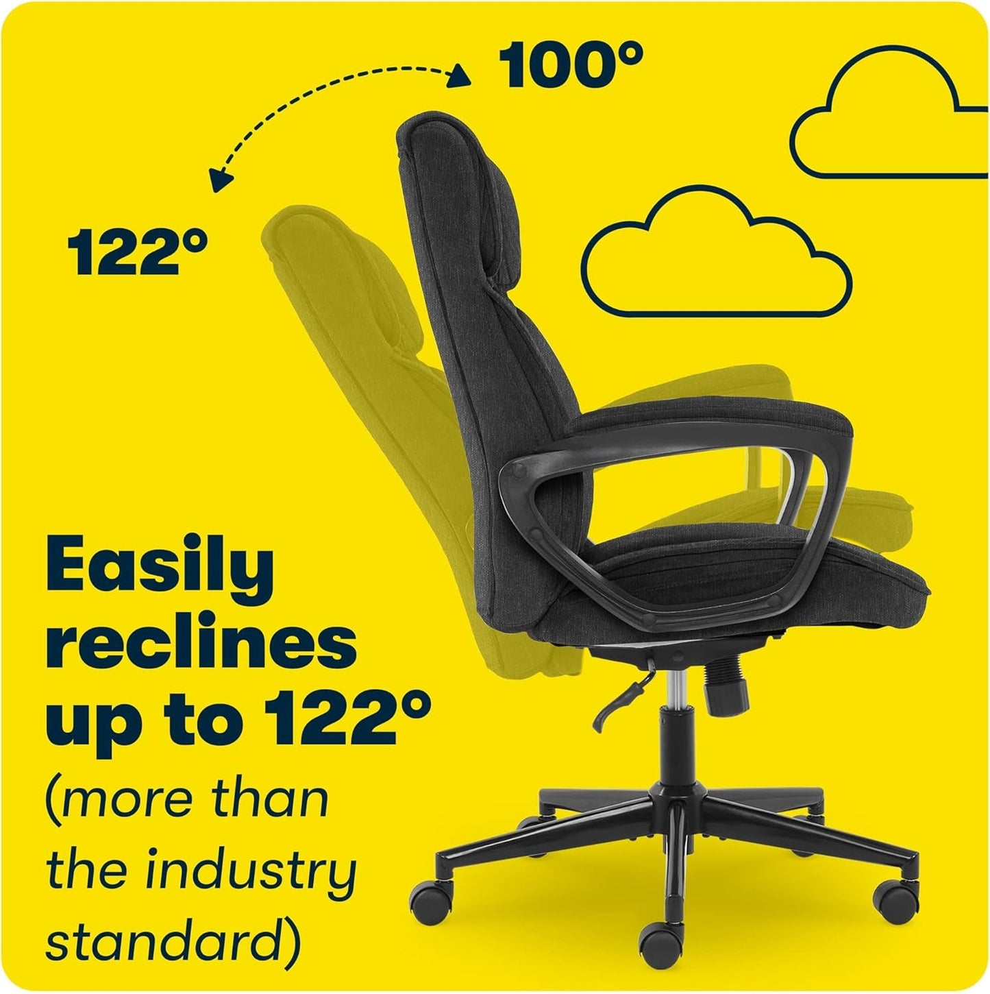 Serta Hannah Executive Home Office Desk Chair, Ergonomic Mid-Back with