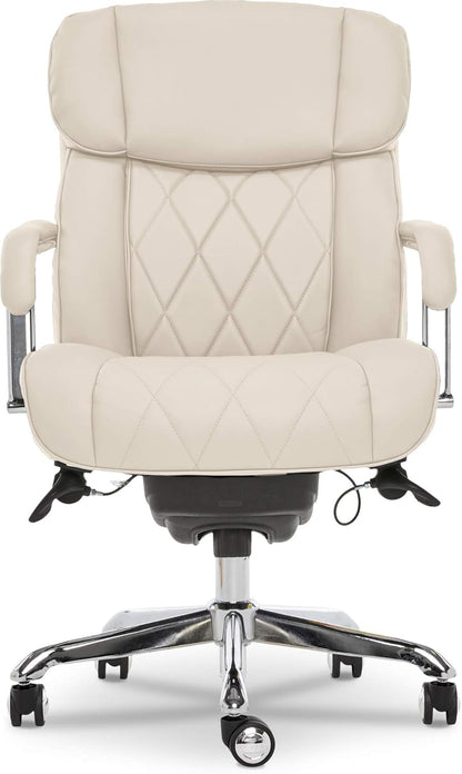 Lazyboy Sutherland Quilted Leather Executive Office Chair with Padded Arms,