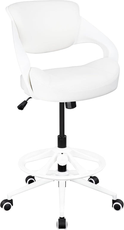 Ergonomic Drafting Chair,Standing Computer Desk Chair,Foot Ring,Lumbar