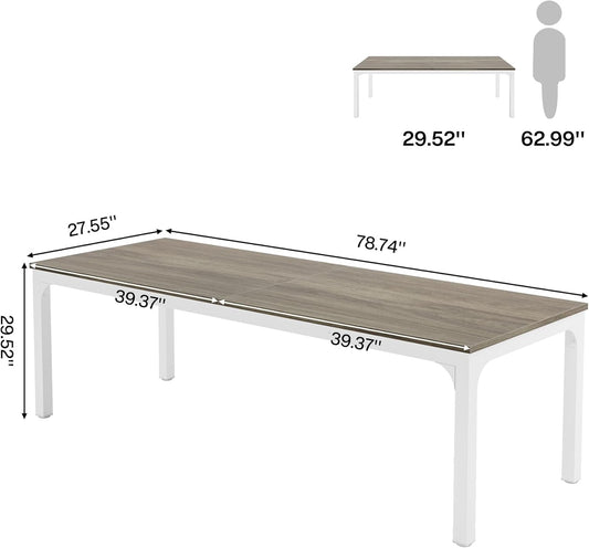 78.7 Inches Extra Long Computer Desk 2 Person Desk, Double Long Desk,