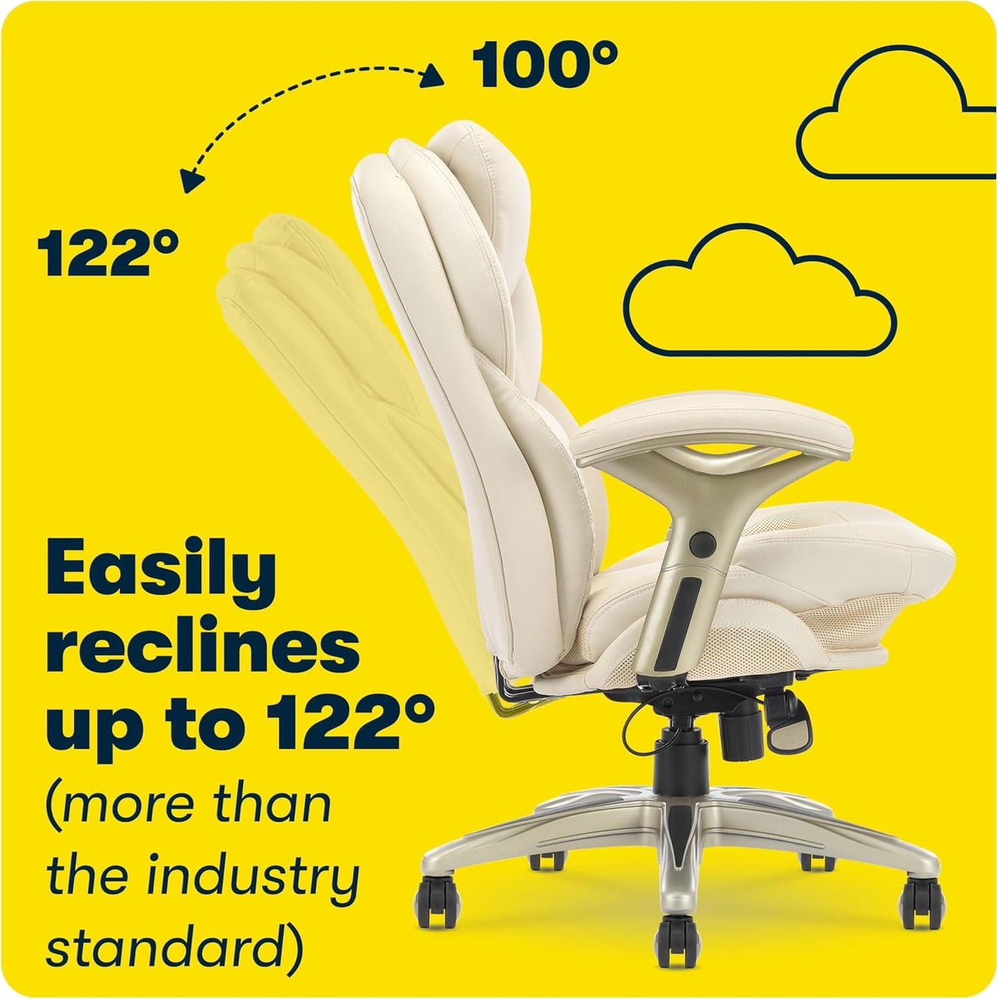 Serta Ergonomic Executive Office Chair Motion Technology Adjustable Mid Back