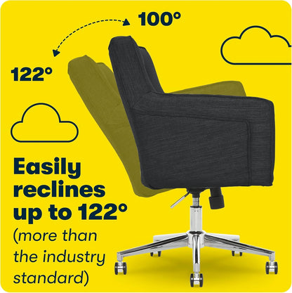 Serta Office Desk Chair with Button Tufted Back, Memory Foam