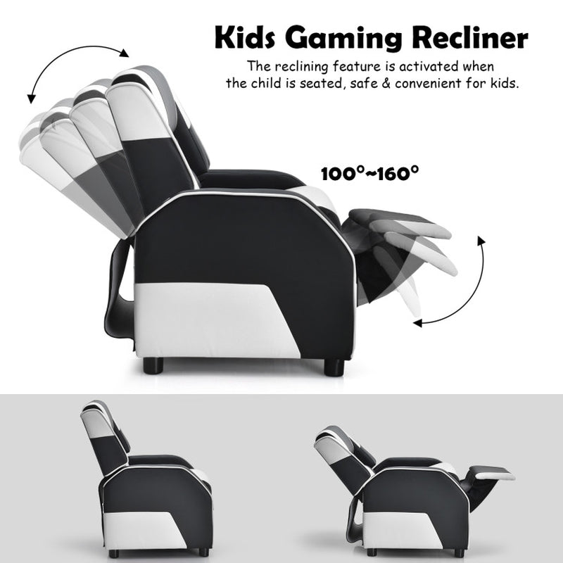 Kids Gaming Recliner with Headrest and Footrest