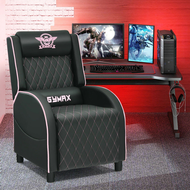 6YMAX Massage Gaming Recliner Chair with Headrest and Adjustable Backrest