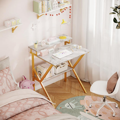 Small Desk, 27.5 Inch Small Computer Desk for Small Spaces, Compact