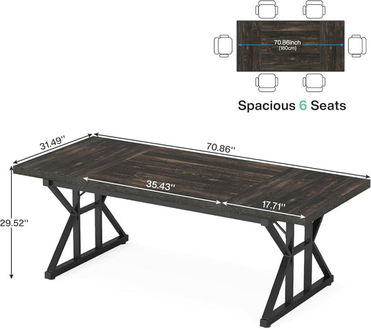70.8-Inch Executive Desk, Large Computer Office Desk Workstation,