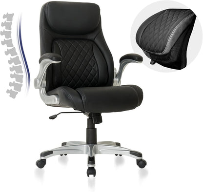 Ergonomic Office Chair Premium Microfiber Leather Adjustable Lumbar