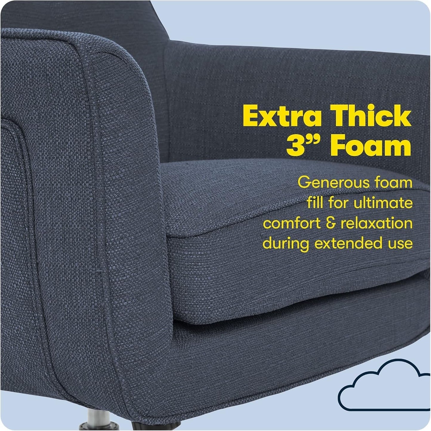 Serta Desk Chair with Button Tufted Mid-Back, Memory