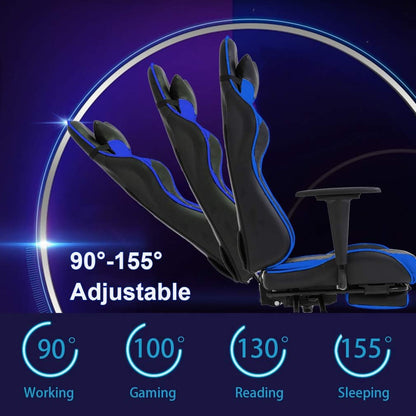 Gaming Chair with Footrest,Ergonomic Office Chair,Adjustable Swivel