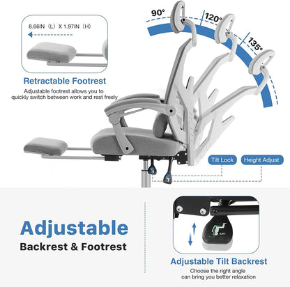 Ergonomic High-Back Mesh Office Chair with Adjustability