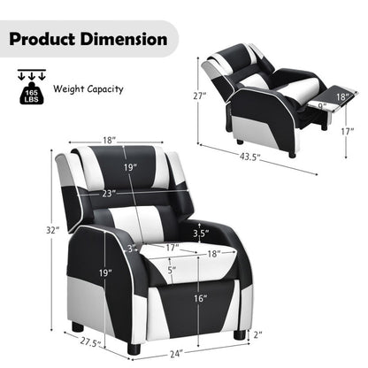 Kids Gaming Recliner with Headrest and Footrest