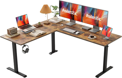 L Shaped Standing Desk Adjustable Height, Electric Corner Standing