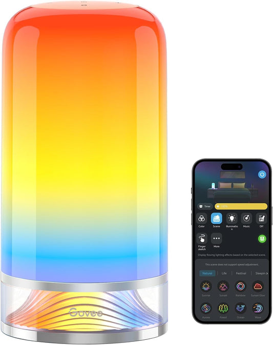 RGBIC Smart Table Lamp 2, Touch Bedside Small Table Lamp Work with