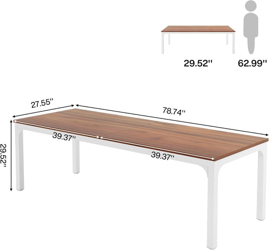 78.7 Inches Extra Long Computer Desk 2 Person Desk, Double Long Desk,