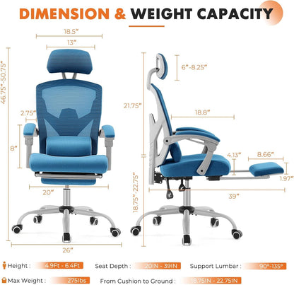 Office Computer Desk Chair, Ergonomic High-Back Mesh Rolling Work