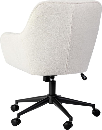 Rayna Swivel Task Chair with Flared Arms for Home Office in White