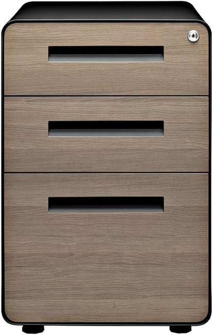 Stockpile 3 Drawer File Cabinet with Lock - under Office Desk Metal