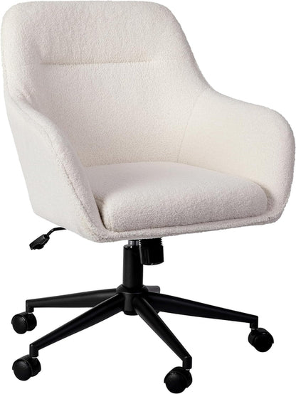 Rayna Swivel Task Chair with Flared Arms for Home Office in White