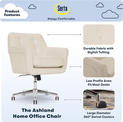 Serta Office Desk Chair with Button Tufted Back, Memory Foam