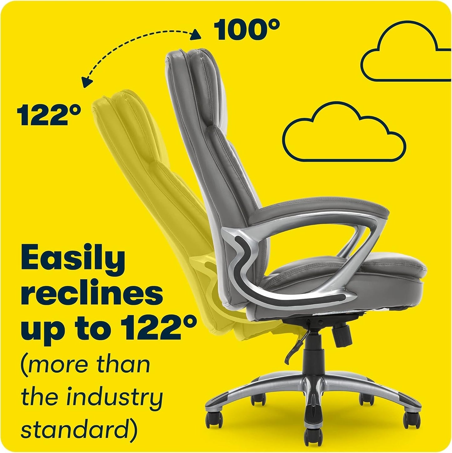 Serta Fairbanks Big and Tall High Back Executive Office Chair, Ergonomic