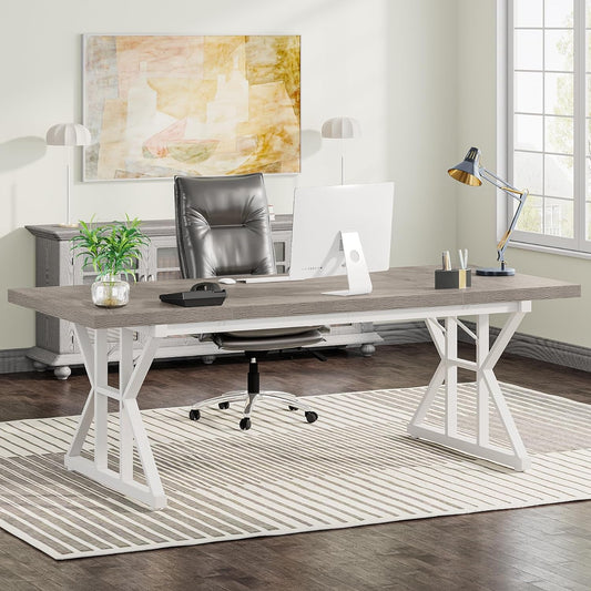 70.8-Inch Executive Desk, Large Computer Office Desk Workstation,