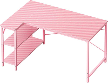 L Shaped Desk, 47 Inches Computer Desk with Reversible Storage