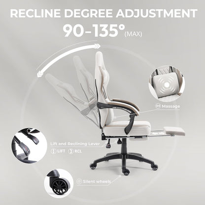 DOWINX Gaming Chair Breathable Fabric Computer Chair with Pocket Spring