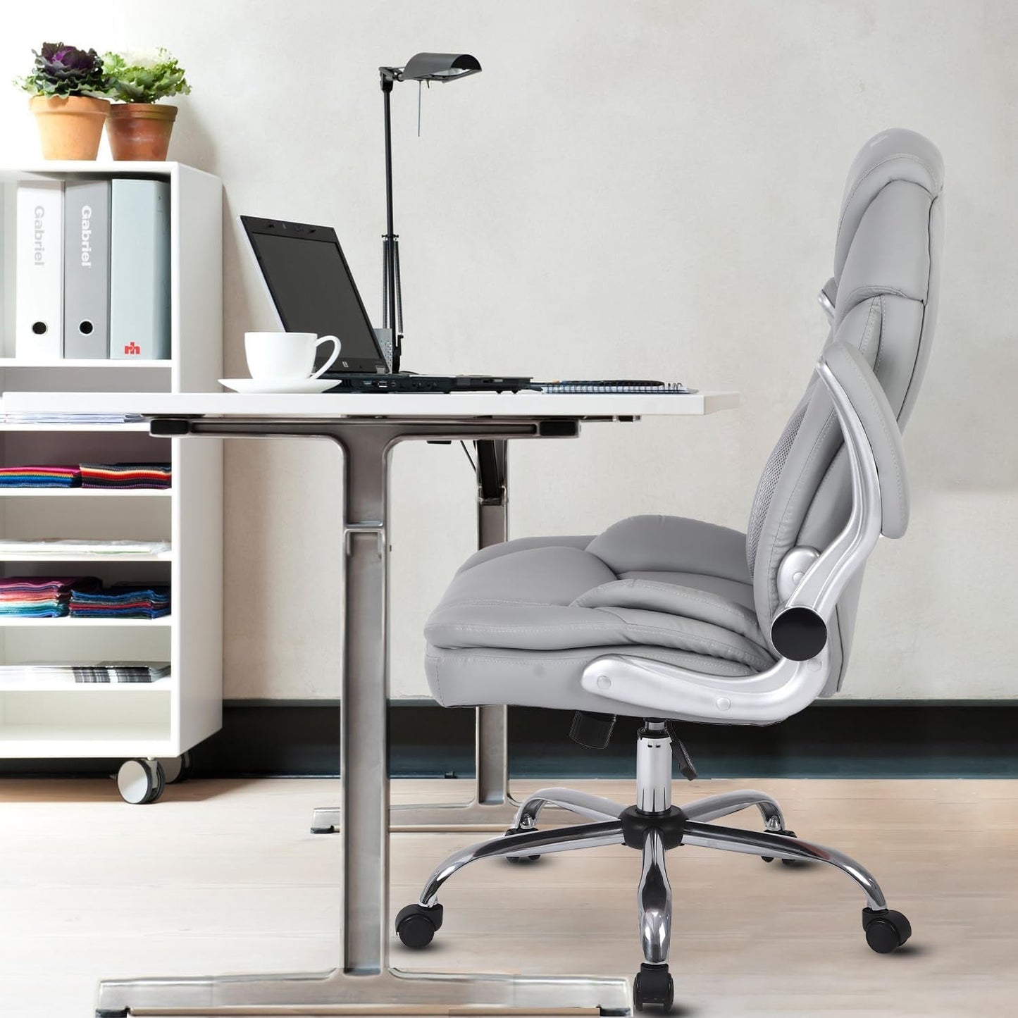 Ergonomic Executive Office Chairs with Lumbar Support, PU Leather Home