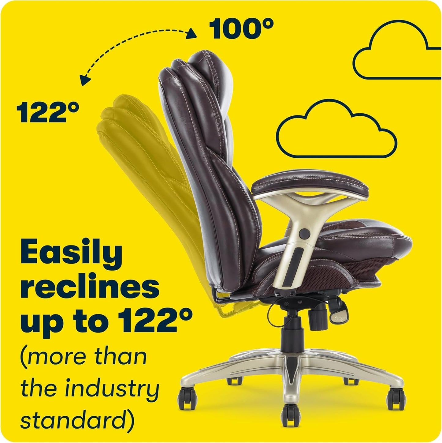Serta Claremont Ergonomic Executive Office Chair with Back in Motion
