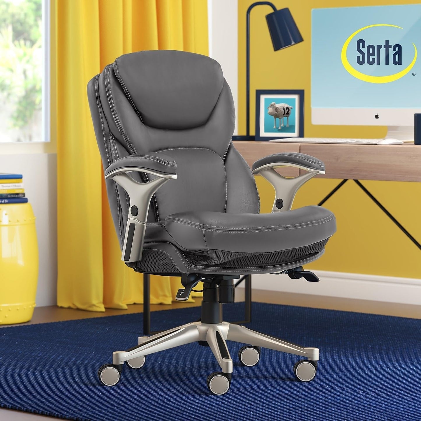Serta Ergonomic Executive Office Chair Motion Technology Adjustable Mid Back