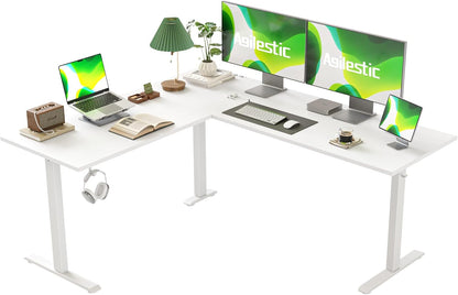 L Shaped Standing Desk Adjustable Height, Electric Corner Standing