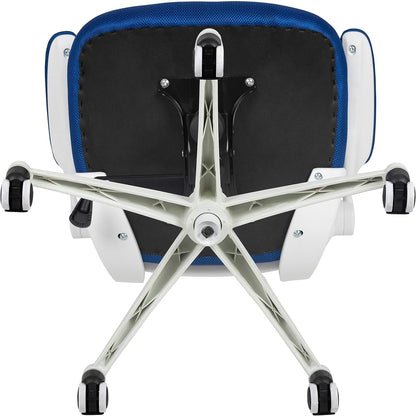 Kelista Office Chair, Ergonomic, Mid-Back, White Frame, Blue Mesh with