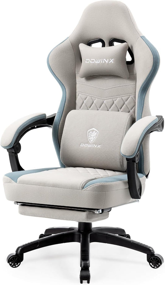 DOWINX Gaming Chair Breathable Fabric Computer Chair with Pocket Spring
