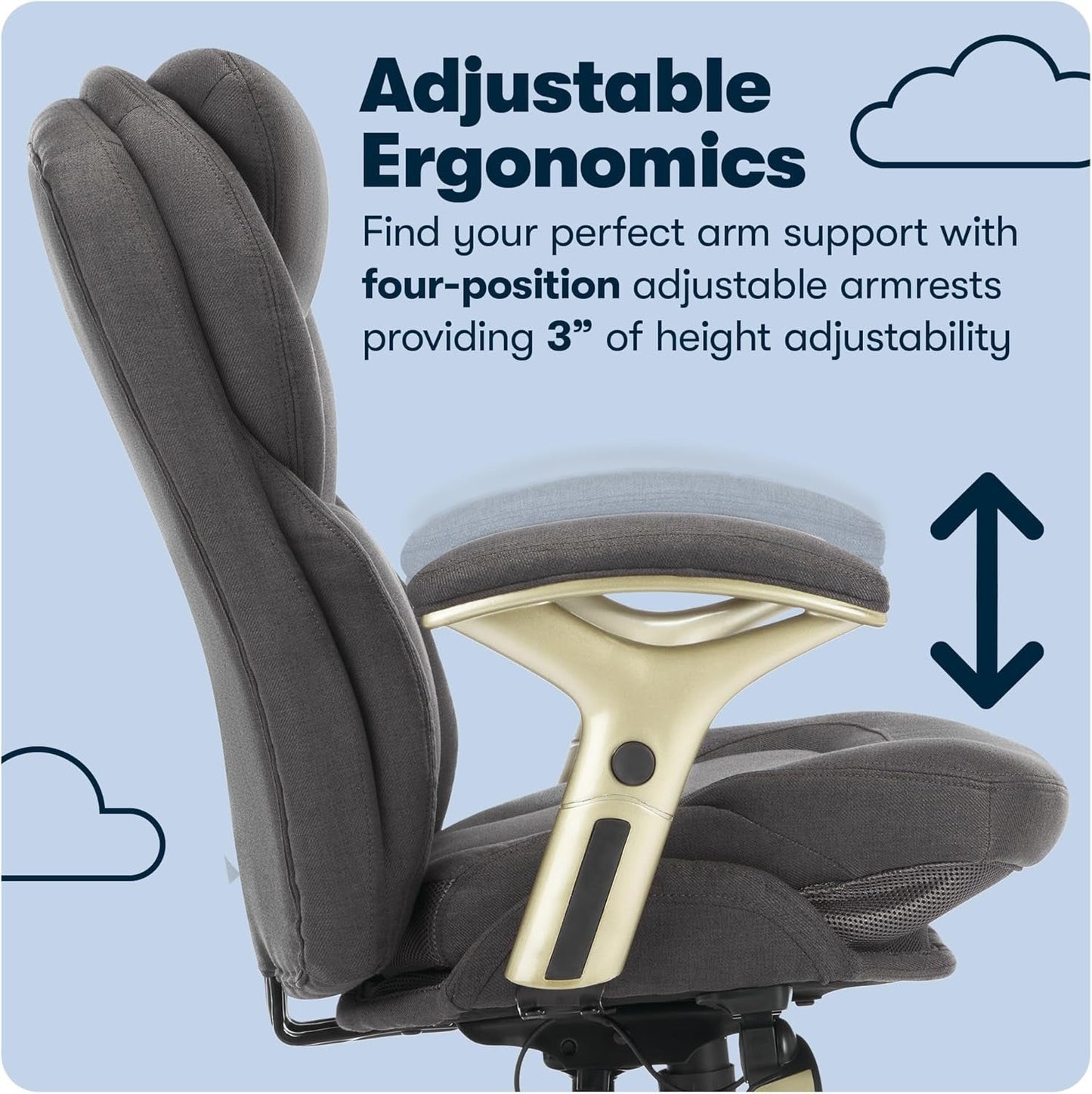 Serta Claremont Ergonomic Executive Office Chair with Back in Motion
