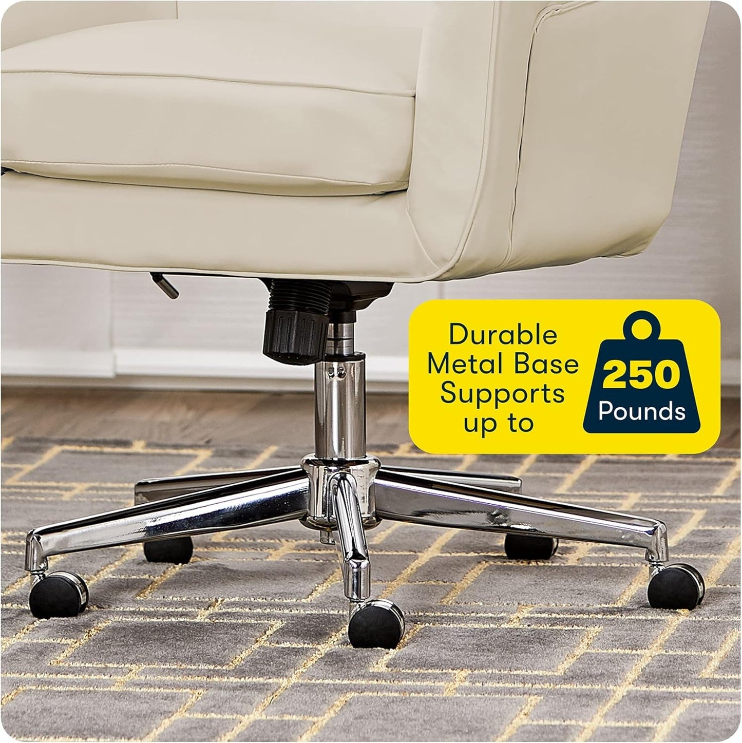 Serta Office Desk Chair with Button Tufted Back, Memory Foam
