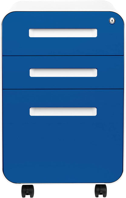 Stockpile 3 Drawer File Cabinet with Lock - under Office Desk Metal