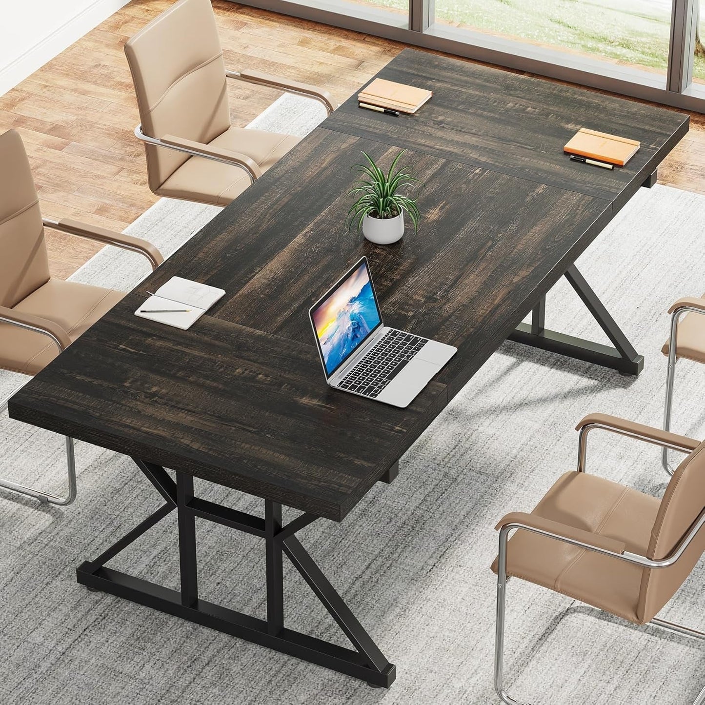 70.8-Inch Executive Desk, Large Computer Office Desk Workstation,
