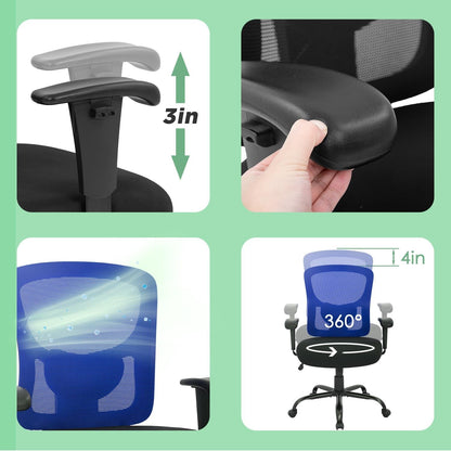 Big and Tall Office Chair 400Lbs Desk Chair Mesh Computer Chair with