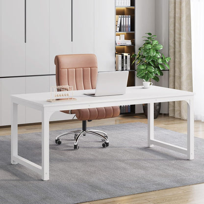 Large White Executive Office Desk 63 Inch
