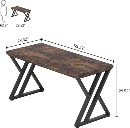 55 Inch Large Simple Industrial Computer Desk Study Writing Table Home
