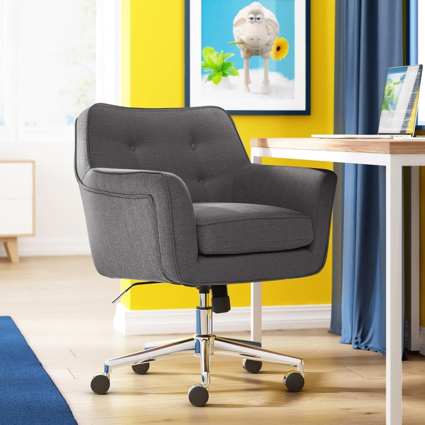 Serta Office Desk Chair with Button Tufted Mid-Back, Memory
