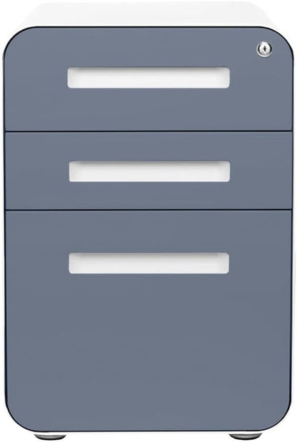 Stockpile 3 Drawer File Cabinet with Lock - under Office Desk Metal