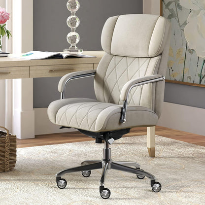 Sutherland Quilted Leather Executive Office Chair with Padded Arms,
