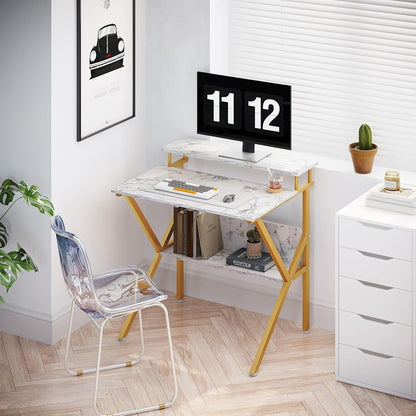 Small Desk, 27.5 Inch Small Computer Desk for Small Spaces, Compact